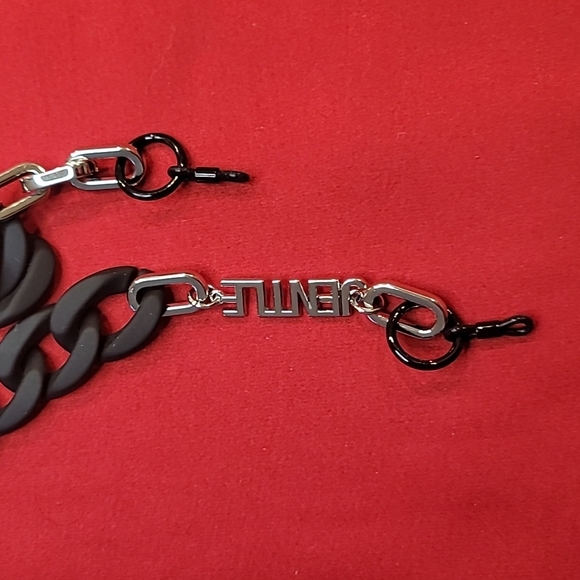 Jentle eyeglasses Sunglasses black and silver chain New - Picture 2 of 3